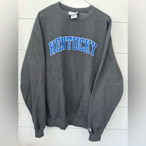 Champion Gray Crewneck with Blue Kentucky Print